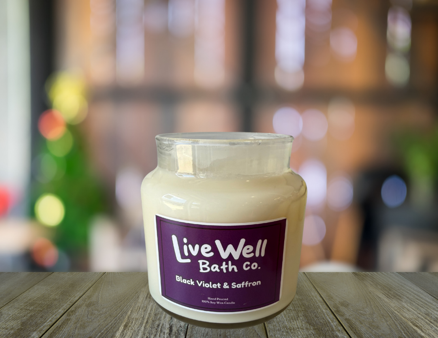 Live Well Bath Co – Black Violet and Saffron Candle