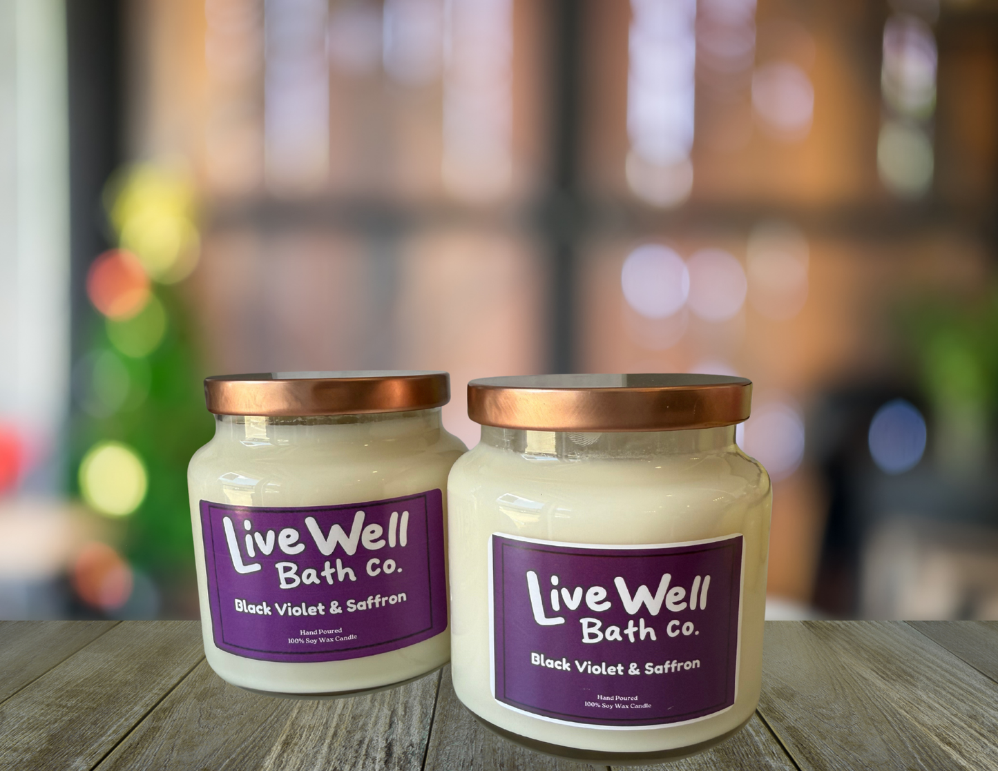 Live Well Bath Co – Black Violet and Saffron Candle