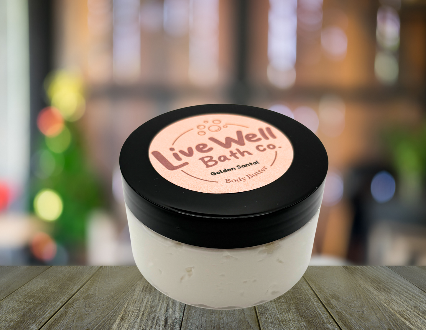 Live Well Bath Co. Golden Santal Body Butter 8 oz. - Comfortable Cosmetic for Skin Care