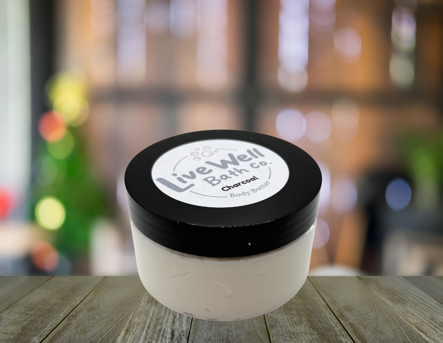 Live Well Bath Co. Charcoal Body Butter 8 oz. - Comfortable Cosmetic for Skin Care