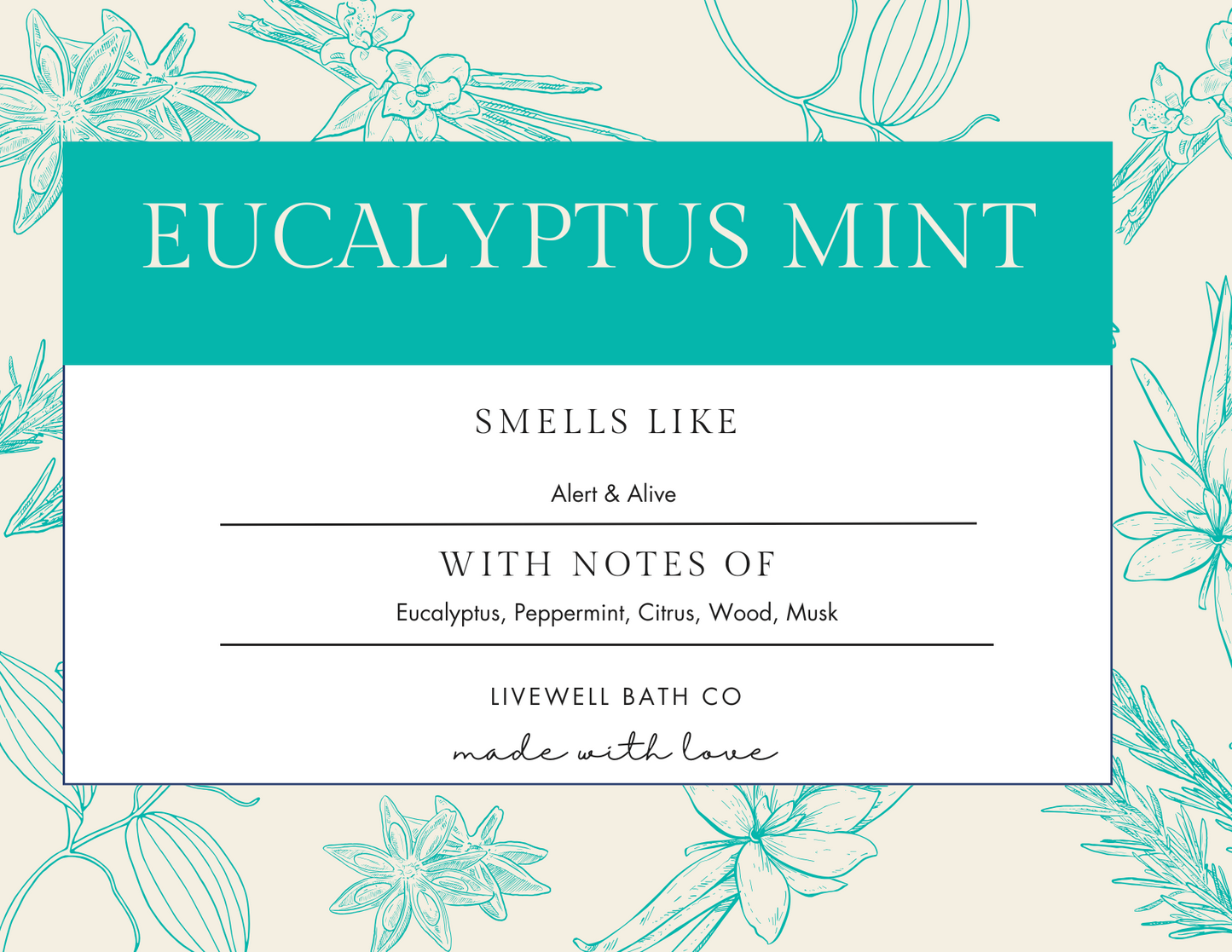 Live Well Bath Co. Eucalyptus Mint Body Butter 8 oz. - Comfortable Cosmetic for Skin Care