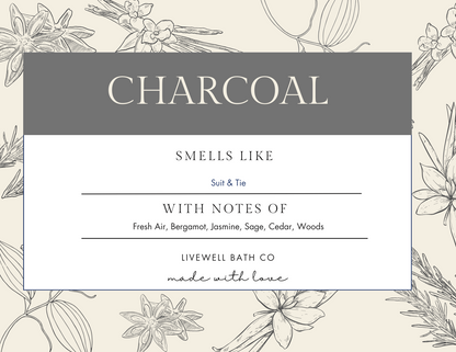 Live Well Bath Co. Charcoal Body Butter 8 oz. - Comfortable Cosmetic for Skin Care