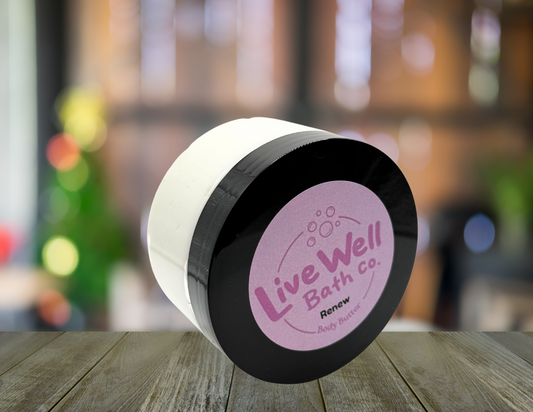 Live Well Bath Co. Renew Body Butter 8 oz. - Comfortable Cosmetic for Skin Care