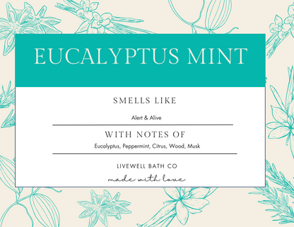Live Well Bath Co. Eucalyptus Mint Body Butter 8 oz. - Comfortable Cosmetic for Skin Care