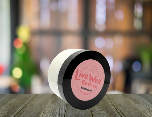Live Well Bath Co. Wildflower Body Butter 8 oz. - Comfortable Cosmetic for Skin Care